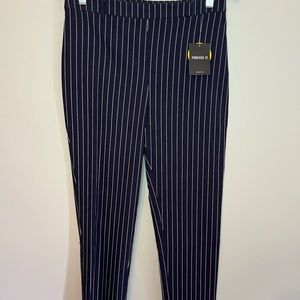 Forever 21 blue and white stripe Dress Pants - large NEW!